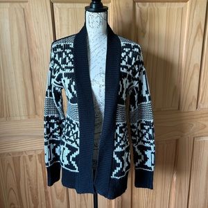 Mossimo Chunky Knit Black and White Oversized Cardigan Sweater